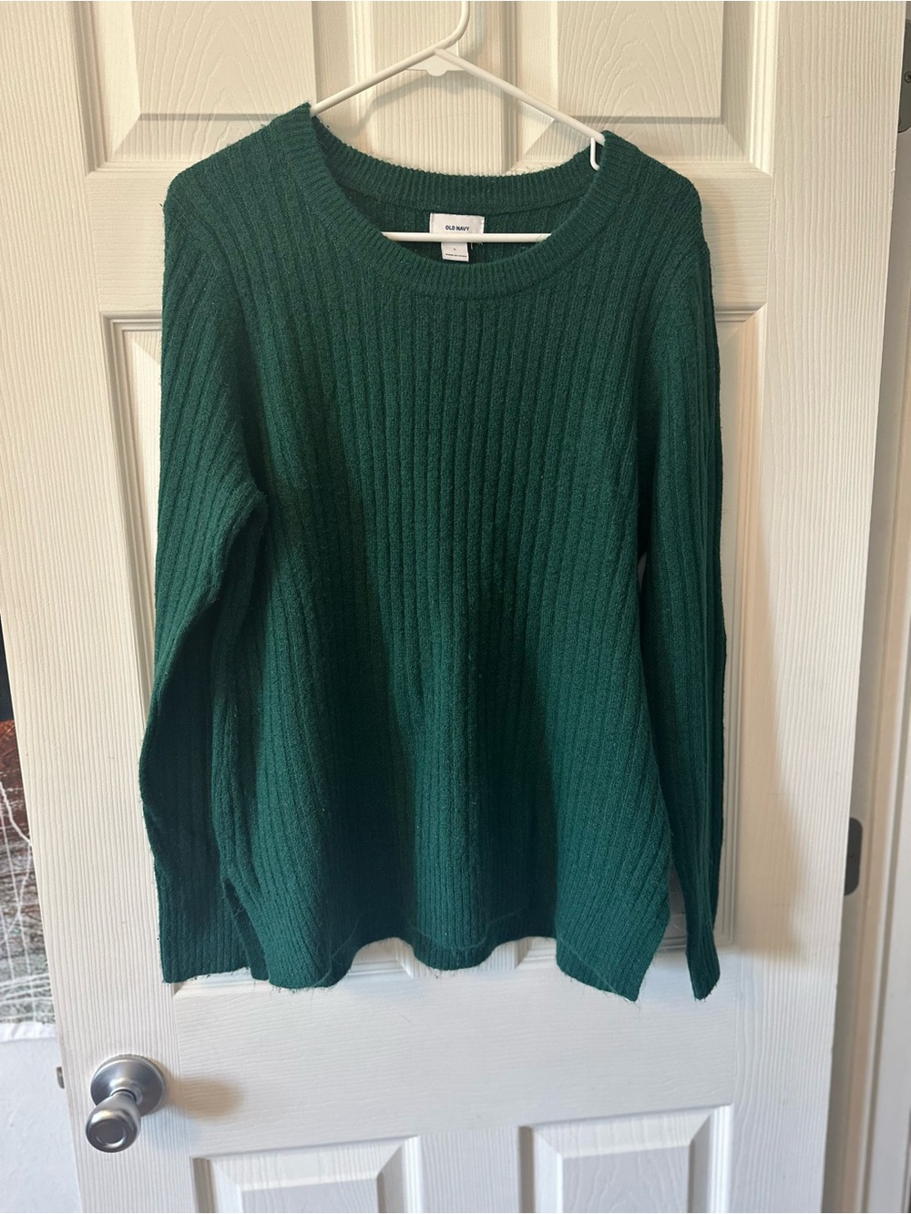Old Navy Forest Green Ribbed Crewneck Sweater